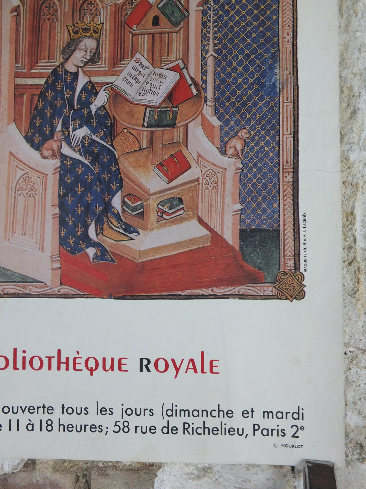 1968 King Charles V Poster, French Royal Library : 600 years anniversary, Bibliotheque Nationale Paris, wall art decor