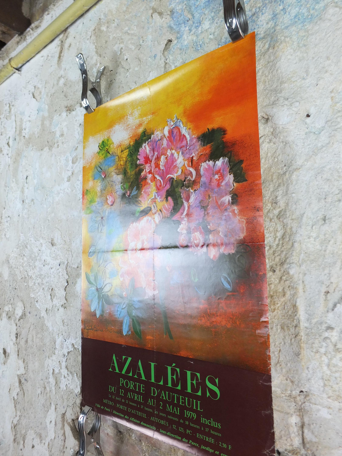 1979 Azaleas Poster, Azelees, Mairie de Paris Flower Show, Porte d'Auteuil, Jardin des Serres d'Auteuil, Garden botanical, wall art decor