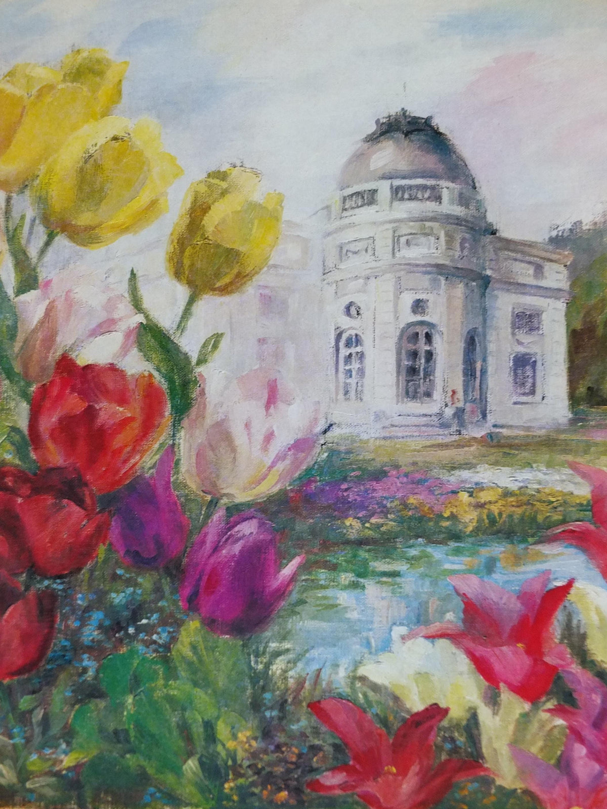 1980 Springtime in Bagatelle Poster, Tulips, Printemps a Bagatelle, Parc de Bagatelle Paris, Garden botanical flora blooms, wall art decor