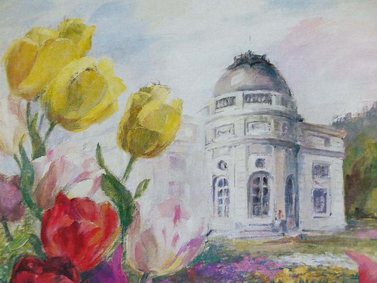 1980 Springtime in Bagatelle Poster, Tulips, Printemps a Bagatelle, Parc de Bagatelle Paris, Garden botanical flora blooms, wall art decor