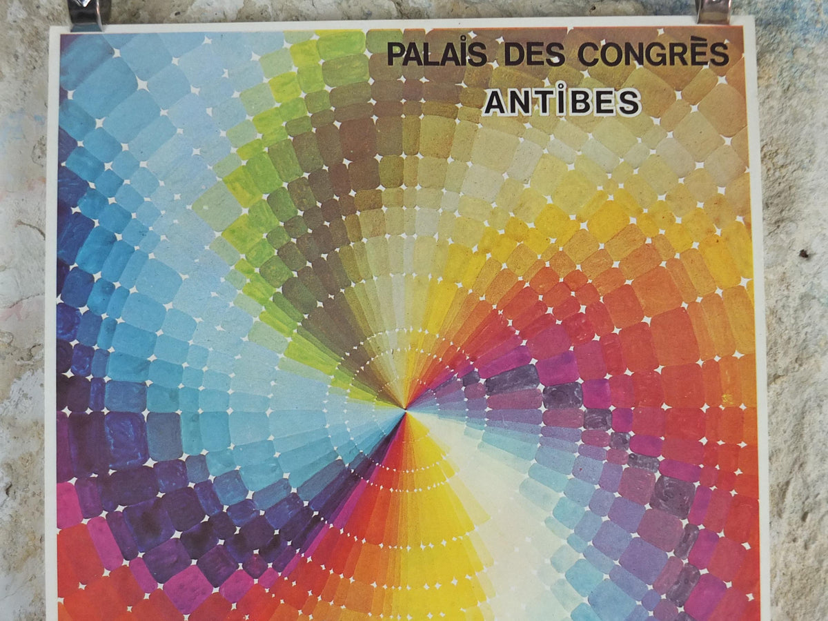 1972 1st International Mosaic Congress Poster, Palais des Congrès, Antibes, Advertising print, wall art retro decor