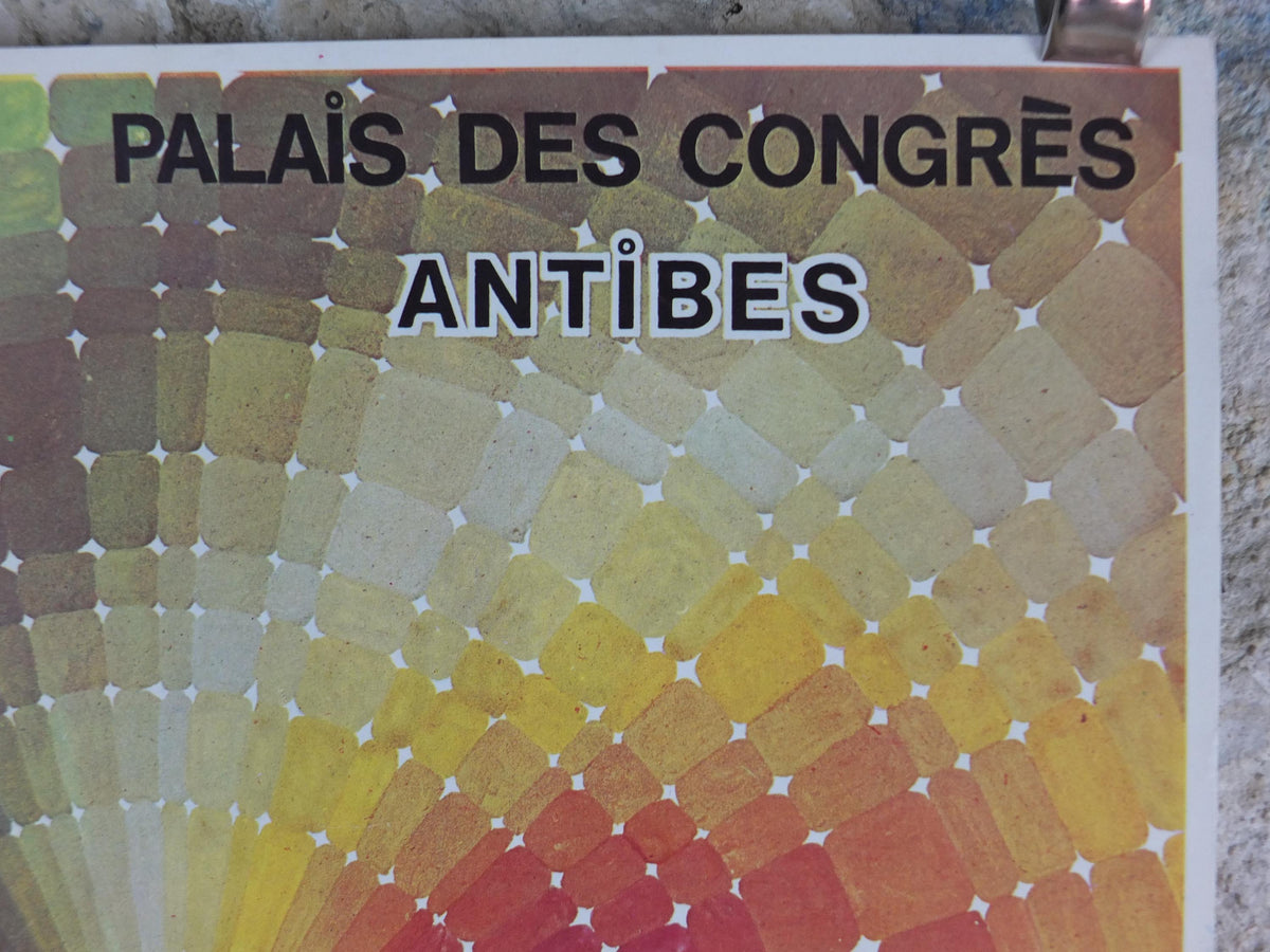 1972 1st International Mosaic Congress Poster, Palais des Congrès, Antibes, Advertising print, wall art retro decor