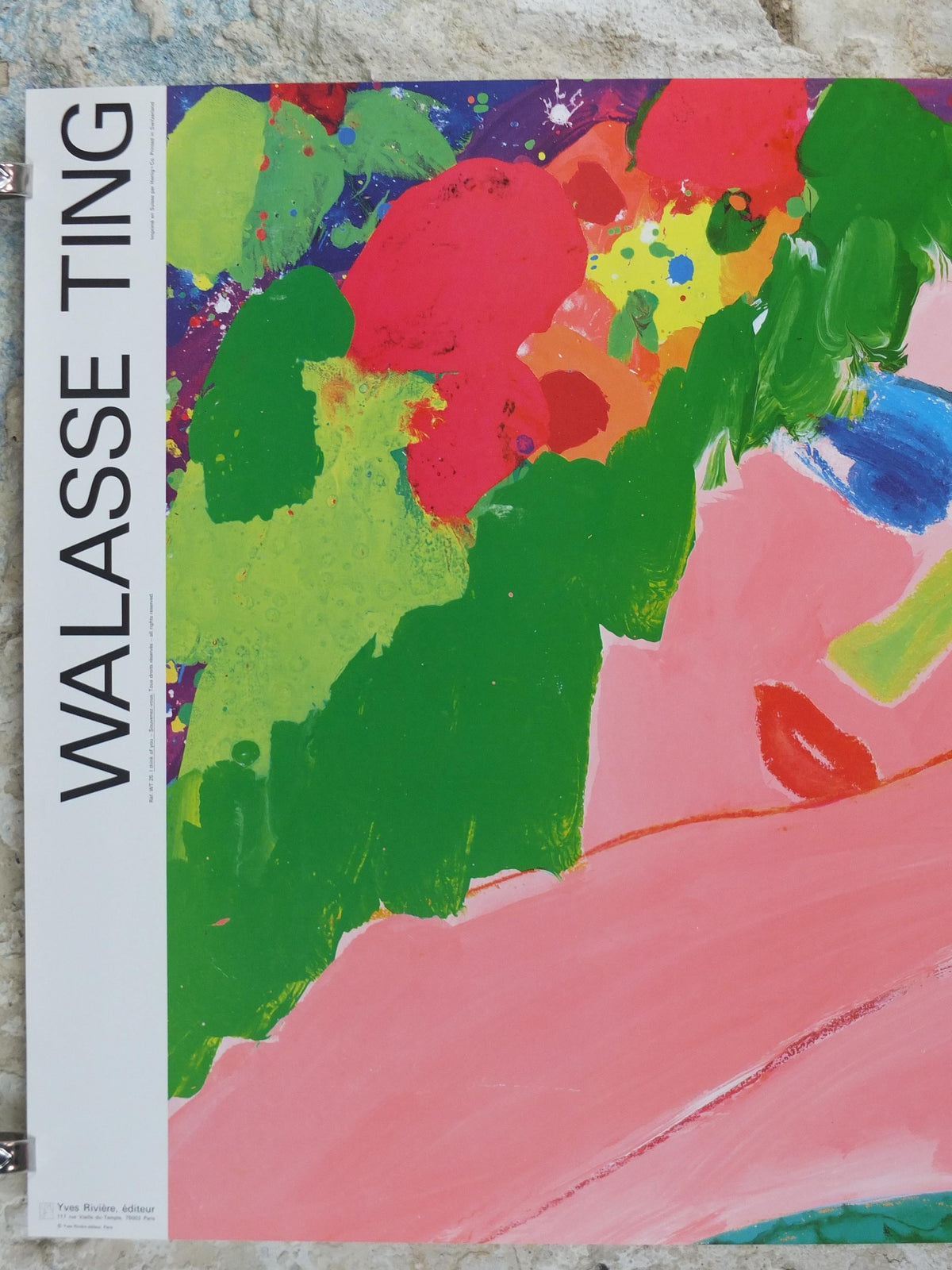 1990s Walasse Ting Poster, Modern Woman, I think of you, souvenez vous, colourful popular figuratism, pop art, gallery, wall art decor