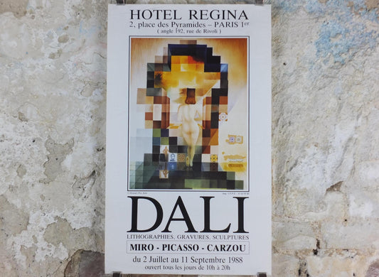 1988 Salvador Dali Poster, Gala Contemplating the Mediterranean Sea Abraham Lincoln Rothko, Neoclassic Cubism Dada Surrealism wall art decor