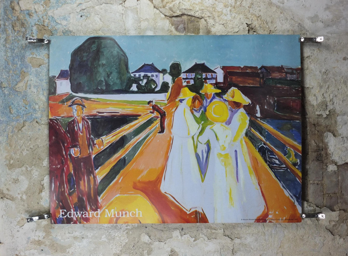 1997 Edvard Munch Poster, The Women on the Bridge 1935, Expressionism, gallery exhibition, wall art decor