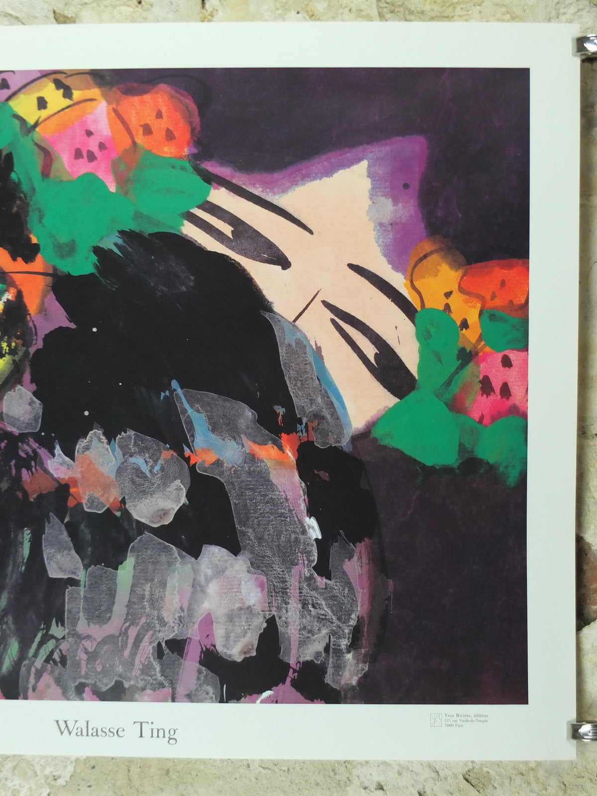 1989 Walasse Ting Poster, Black Cat, colourful popular figuratism, pop art, gallery, wall art decor