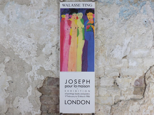 1986 Walasse Ting Poster, Four colourful women with flowers, colourful popular figuratism, pop art, gallery, wall art decor