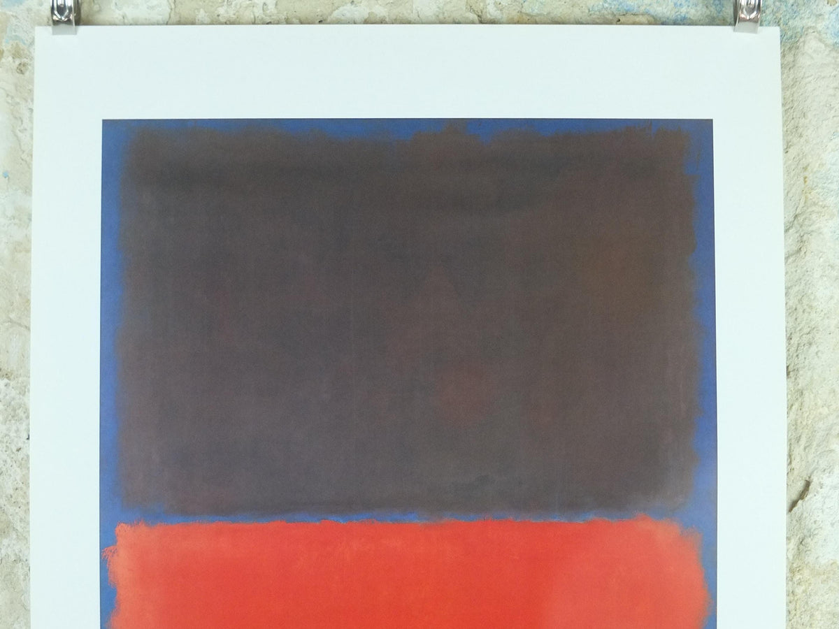 1998 Mark Rothko Poster, Maroon on Blue 1957-1960, abstract expressionism, wall art decor
