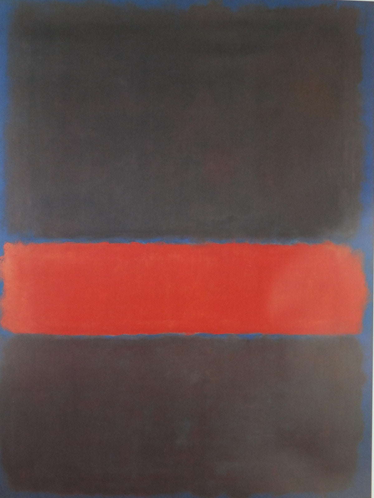 1998 Mark Rothko Poster, Maroon on Blue 1957-1960, abstract expressionism, wall art decor