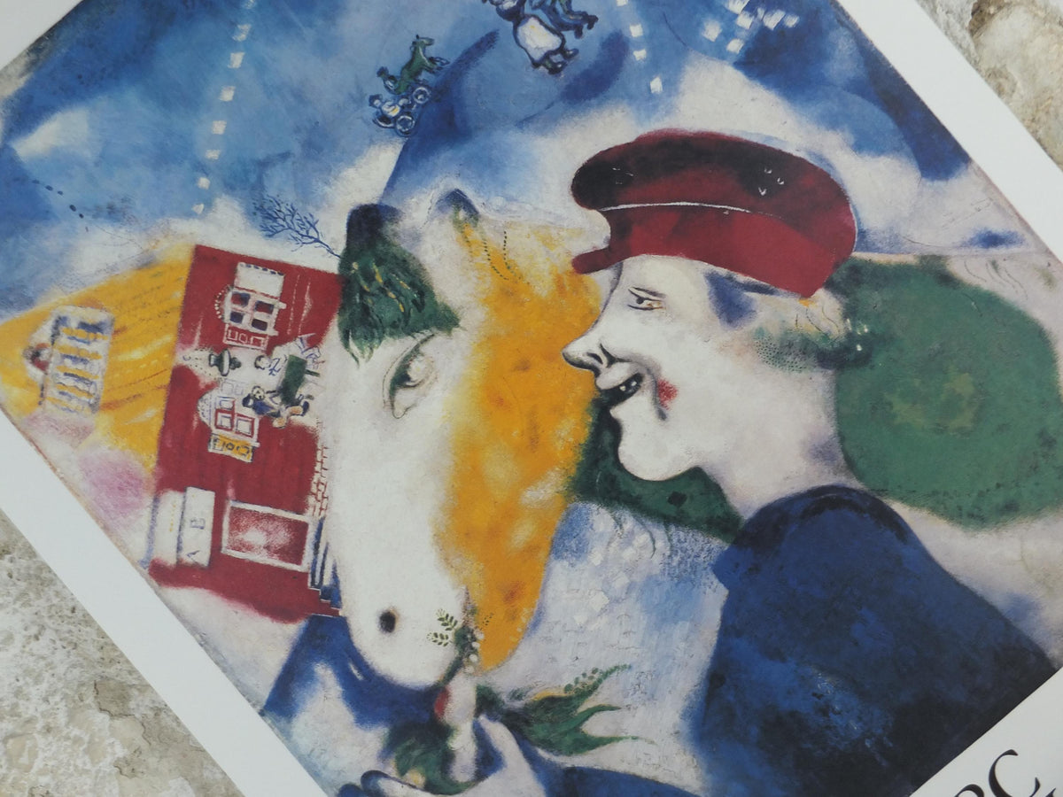 1983 Marc Chagall Poster, La Vie Paysanne 1925, The Peasant Life, Cubism and Expressionism, gallery exhibition, wall art decor