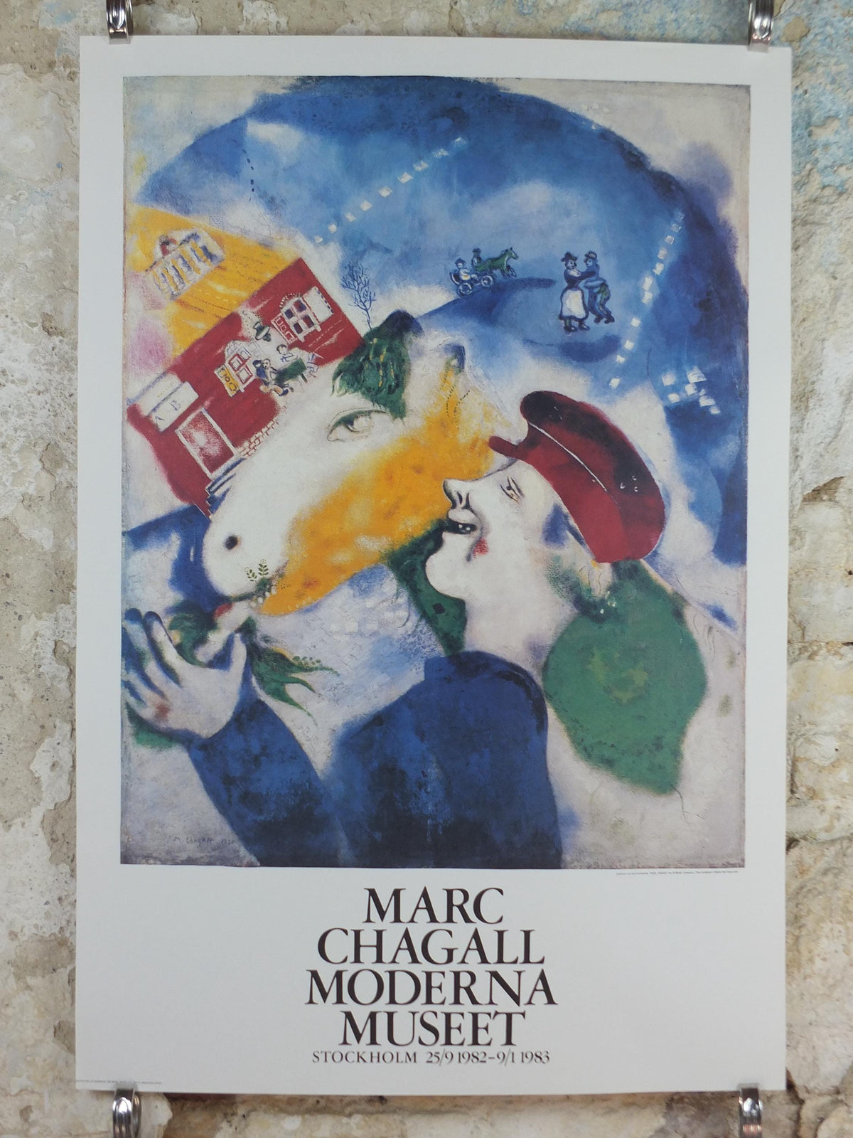 1983 Marc Chagall Poster, La Vie Paysanne 1925, The Peasant Life, Cubism and Expressionism, gallery exhibition, wall art decor