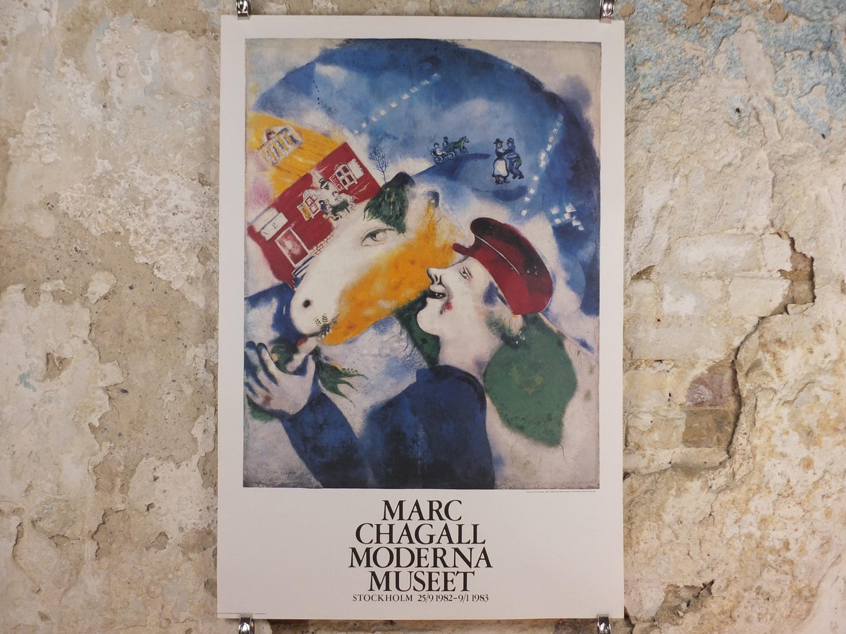 1983 Marc Chagall Poster, La Vie Paysanne 1925, The Peasant Life, Cubism and Expressionism, gallery exhibition, wall art decor