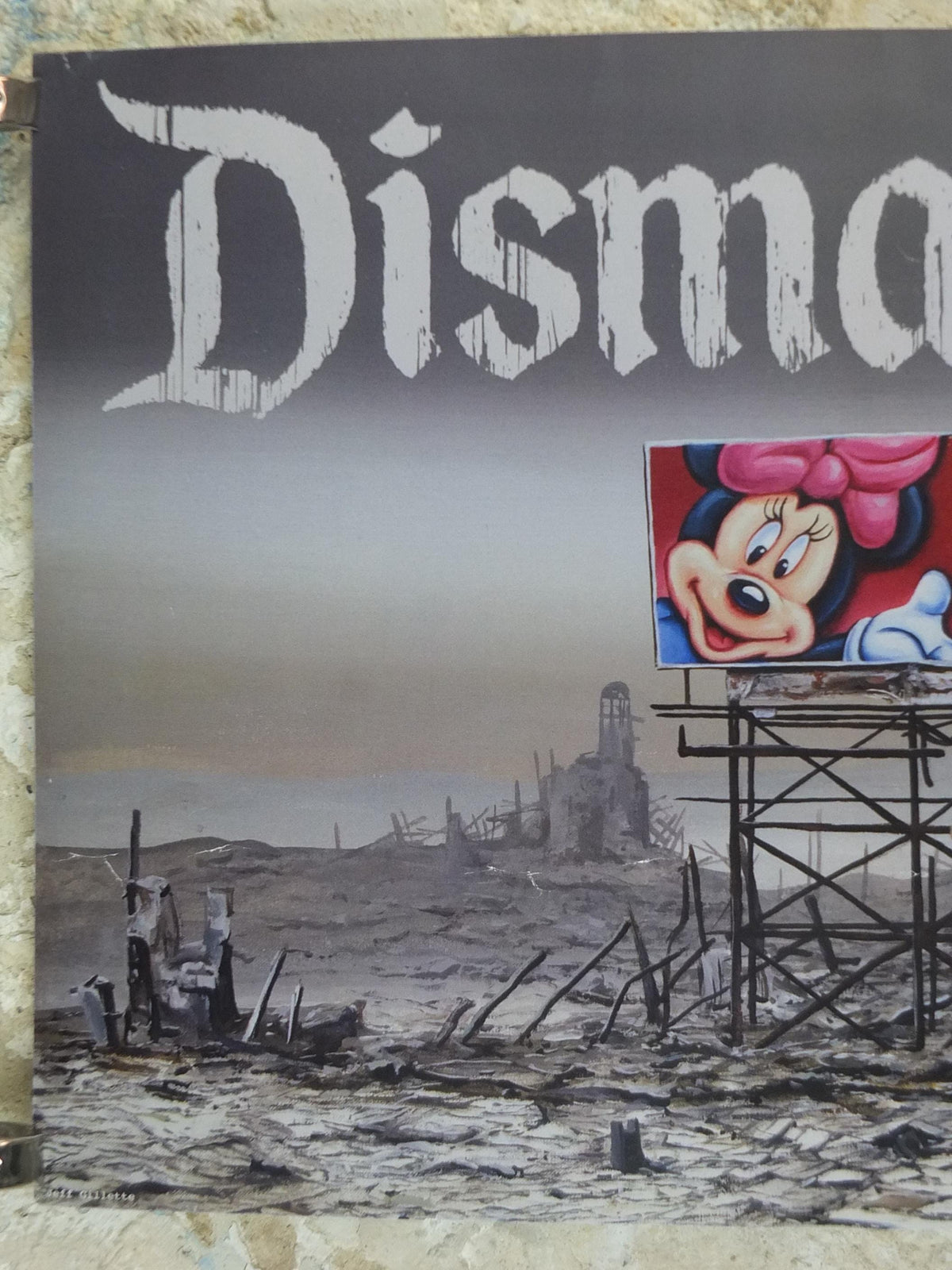 2000s Banksy Poster, Dismaland Bemusement Park, Jeff Gillette, Minnie Mouse, Pop Art gallery exhibition, wall art decor