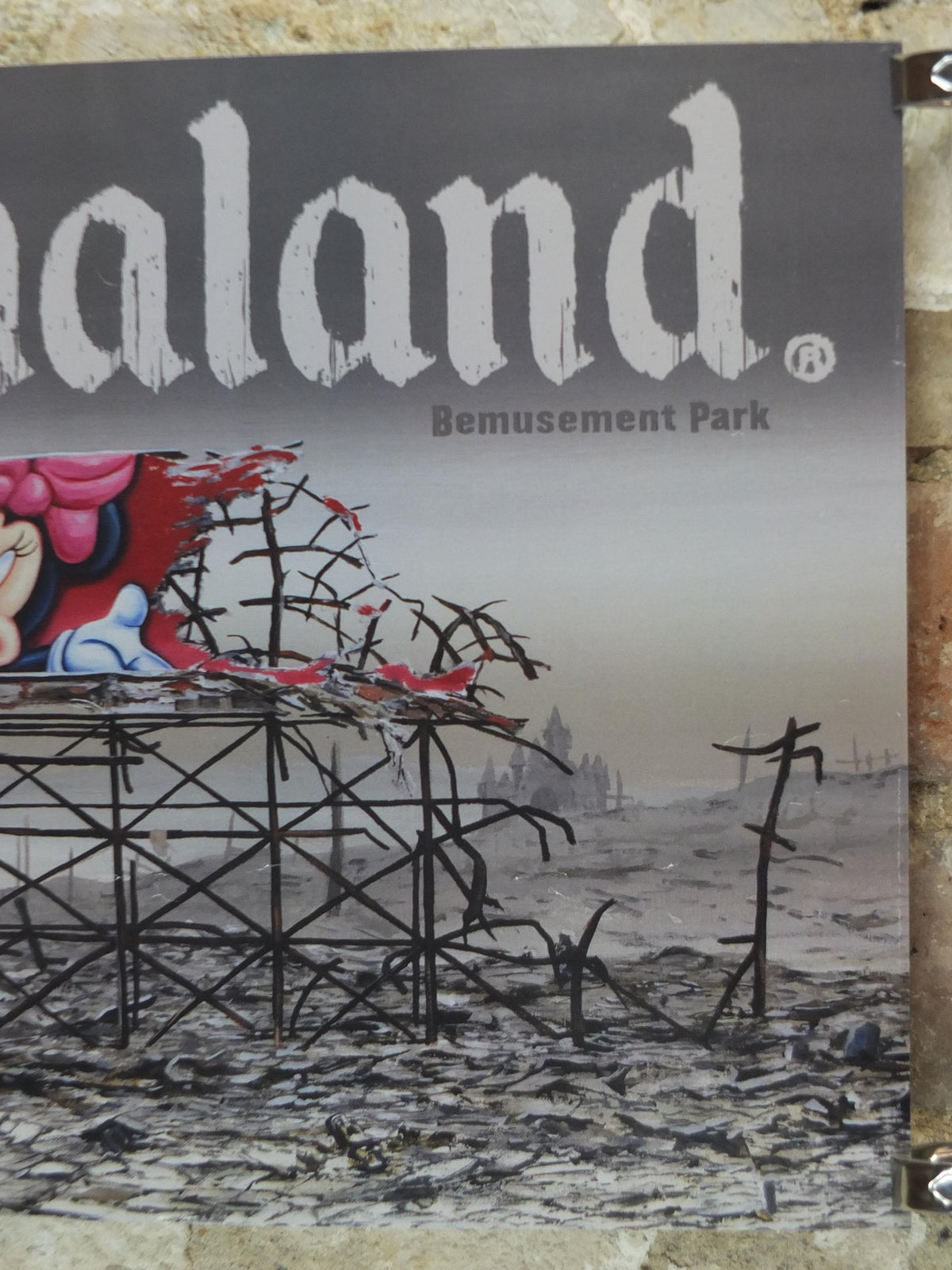 2000s Banksy Poster, Dismaland Bemusement Park, Jeff Gillette, Minnie Mouse, Pop Art gallery exhibition, wall art decor