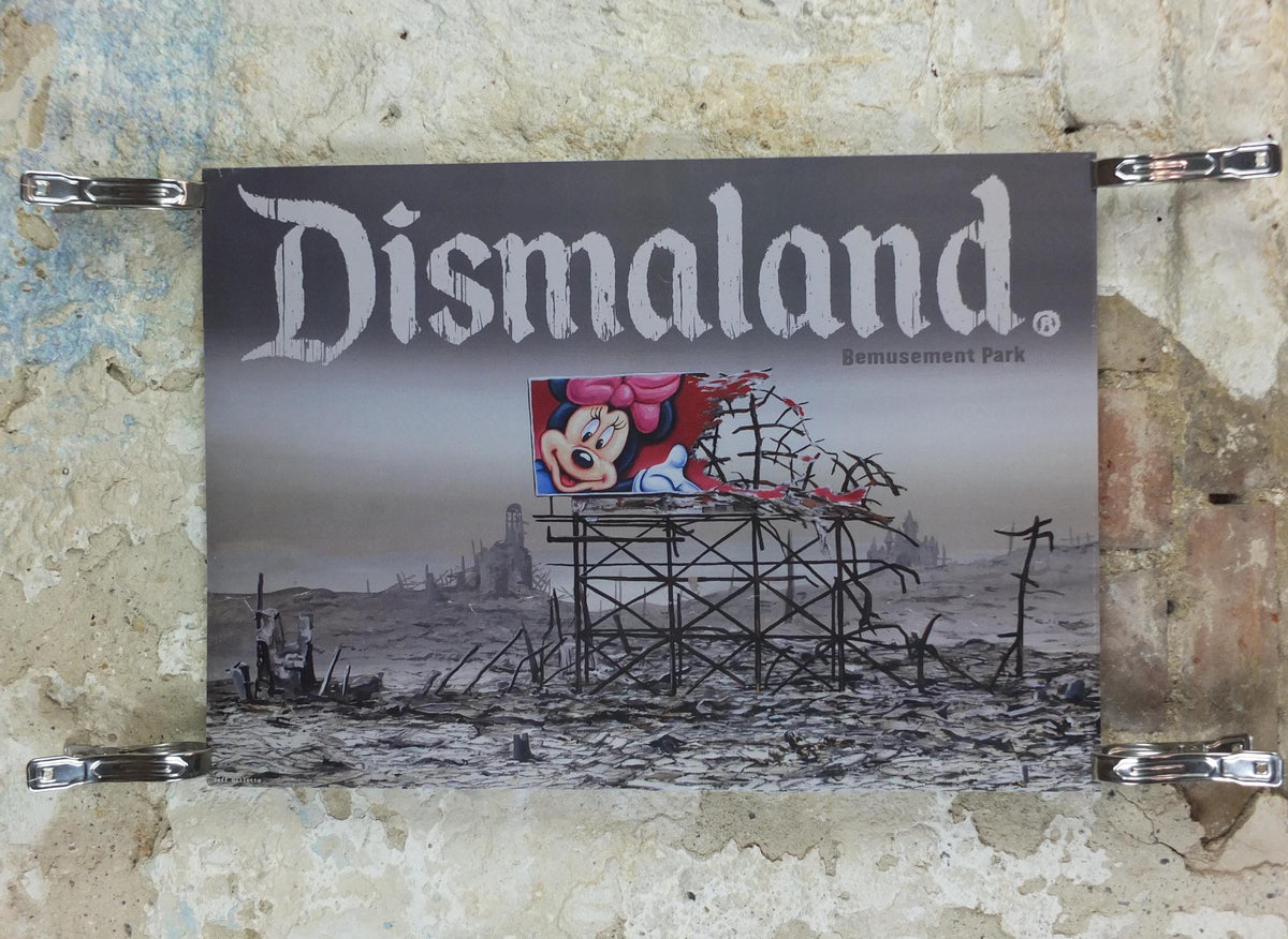 2000s Banksy Poster, Dismaland Bemusement Park, Jeff Gillette, Minnie Mouse, Pop Art gallery exhibition, wall art decor