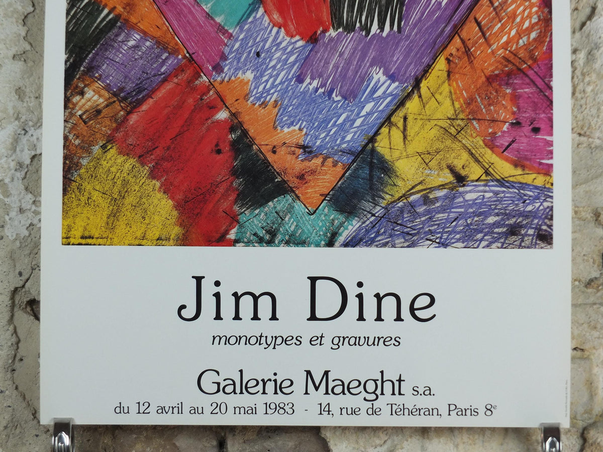 1983 Jim Dine Poster, Heart, Galerie Maeght, Pop Art and Neo Dada, gallery exhibition, wall art decor