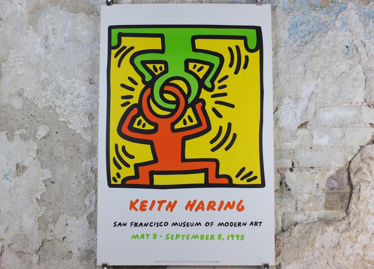 1998 Keith Haring Poster, Headstand 1988, San Francisco Museum of Modern Art, Pop Art, Street, wall art decor