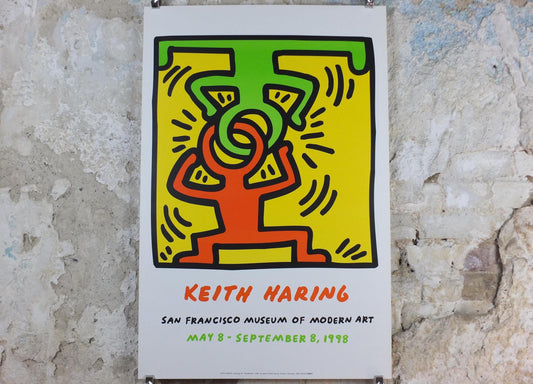 1998 Keith Haring Poster, Headstand 1988, San Francisco Museum of Modern Art, Pop Art, Street, wall art decor