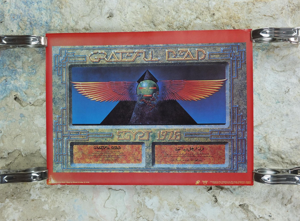 1978 Grateful Dead Poster, Egypt 1978, Pyramids, by Stanley Mouse and Alton Kelley, music wall art decor