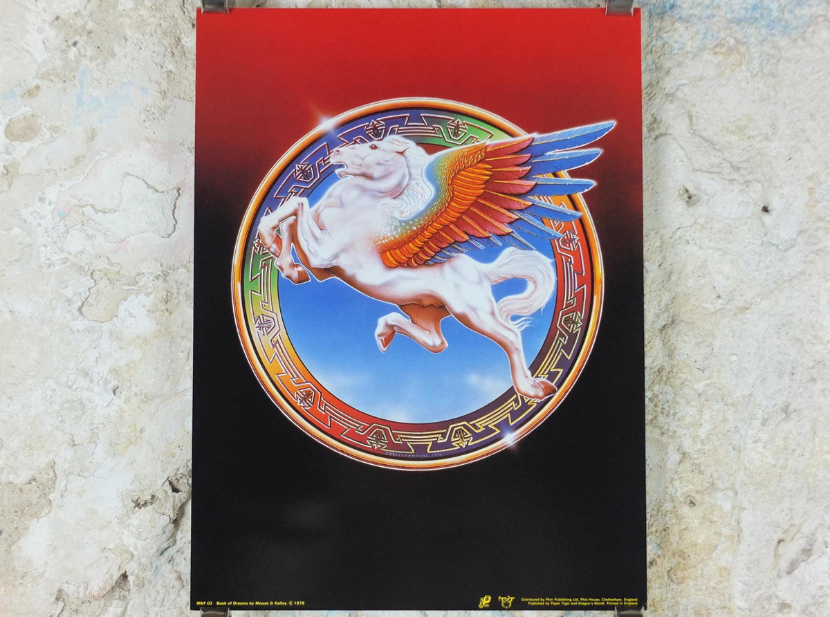 1976 Steve Miller Band Poster, Book of Dreams, Pegasus, by Stanley Mouse and Alton Kelley, music wall art decor