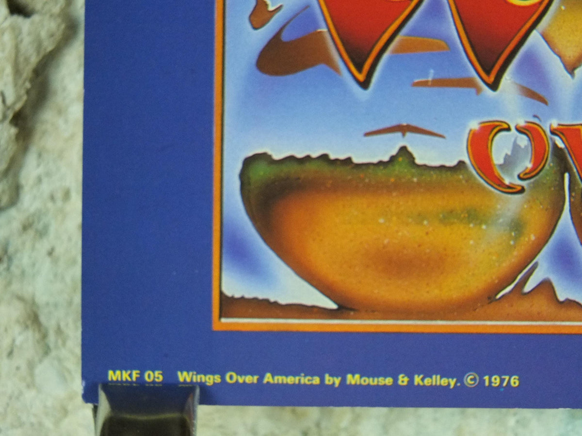 1976 Paul McCartney Wings Poster, Wings over America, Beatles, by Stanley Mouse and Alton Kelley, music wall art decor