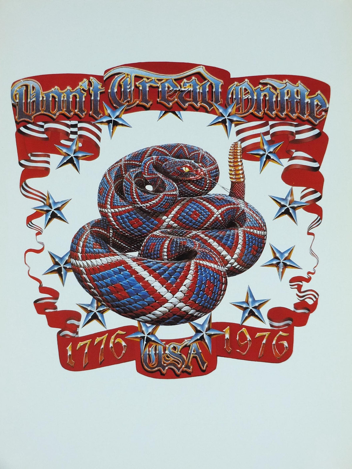 1976 American Bi-Centennial Poster, USA Dont Tread on Me 1776, American Revolution, by Stanley Mouse and Alton Kelley, music wall art decor