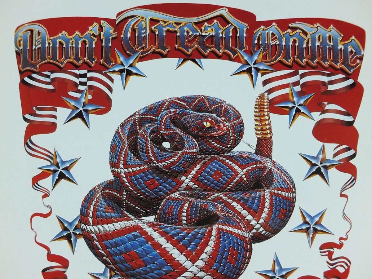 1976 American Bi-Centennial Poster, USA Dont Tread on Me 1776, American Revolution, by Stanley Mouse and Alton Kelley, music wall art decor