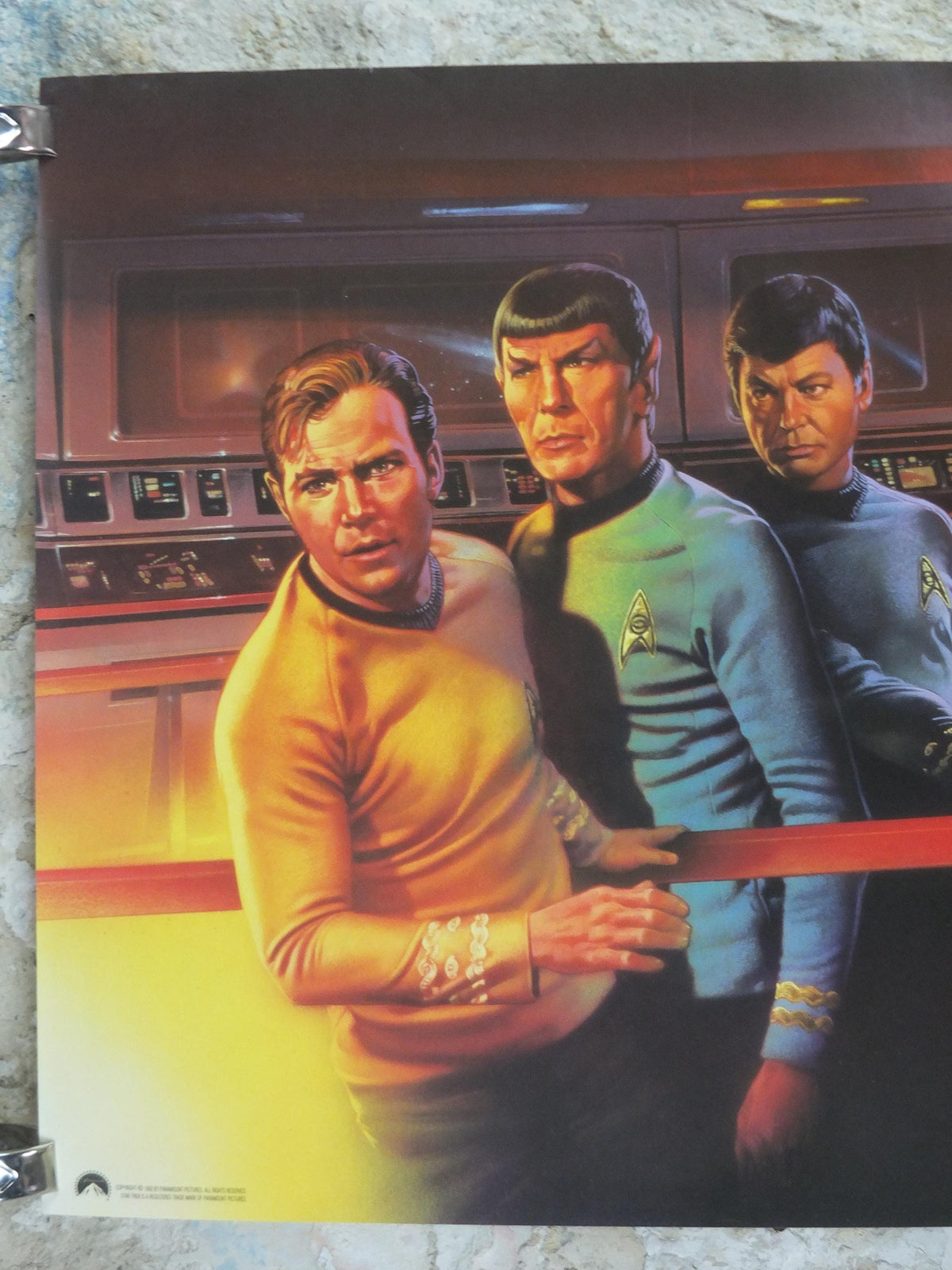 1992 Star Trek Crew Poster, USS Enterprise, by Drew Struzan, William Shatner, Paramount Pictures, wall art cinema film memorabilia