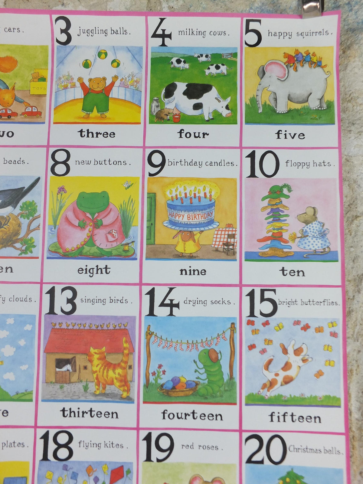 1993 Nursery Numbers Poster, Counting by Merida Woodford, The Medici Society, wall art decor