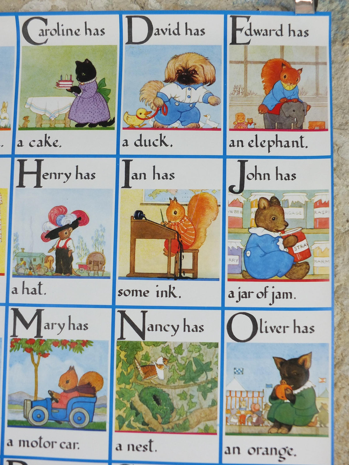 1987 Nursery Alphabet Poster, An ABC for you and Me by Margaret Tempest, The Medici Society, wall art decor