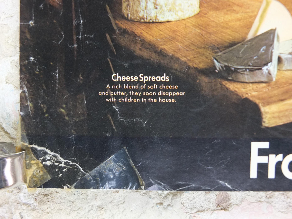 1970s Cheeses of France Poster, Fromages de France, Roquefort, Brie, Camembert, cheesemaking, kitchenalia wall art decor