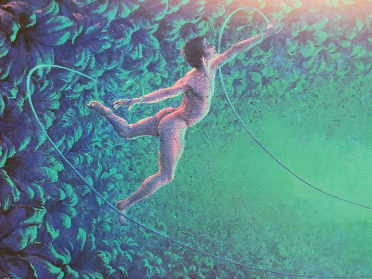 1977 Stephen Pearson Poster, Le Reve en Bleu, The Dream in Blue, British surrealist, wall art decor