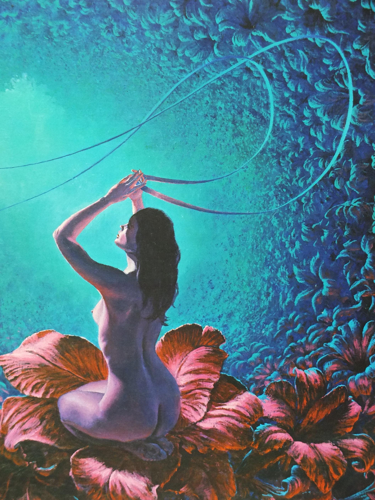 1977 Stephen Pearson Poster, Le Reve en Bleu, The Dream in Blue, British surrealist, wall art decor