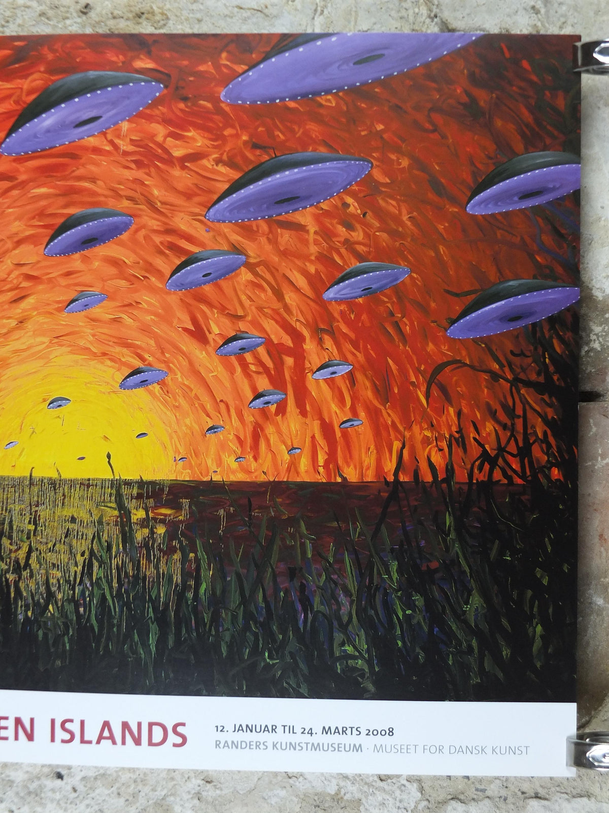 2008 Anders Brinch Poster, UFOs, Unidentified Flying Objects, Oxygen Islands, Science Fiction, pop art, gallery exhibition wall art decor