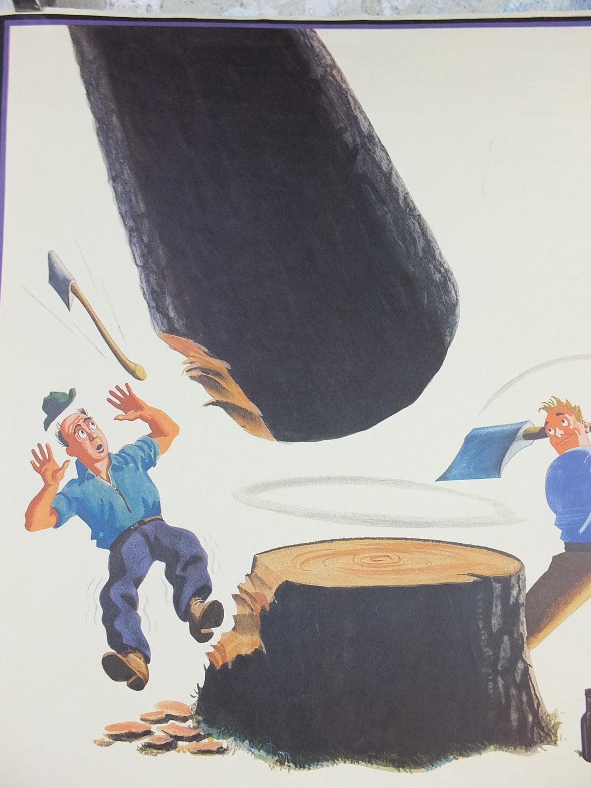 1990s Guinness for Strength Poster, from Guinness Museum, By John Gilroy 1937, lumberjack chopping trees with a Guinness, Wall art decor