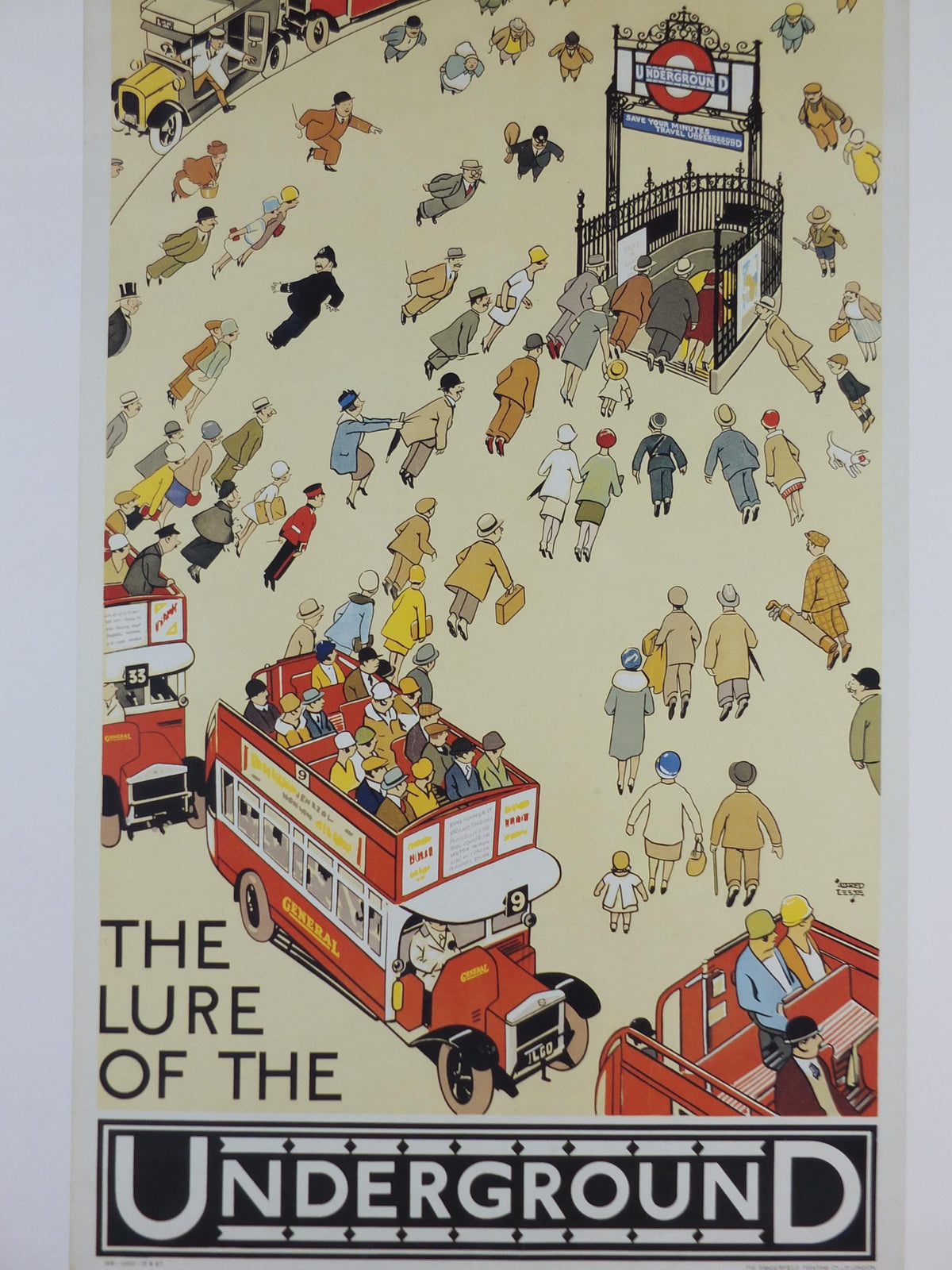 1983 London Underground Poster, The Lure of the Underground by Alfred Leete 1927, The Tube, travel history, wall art decor