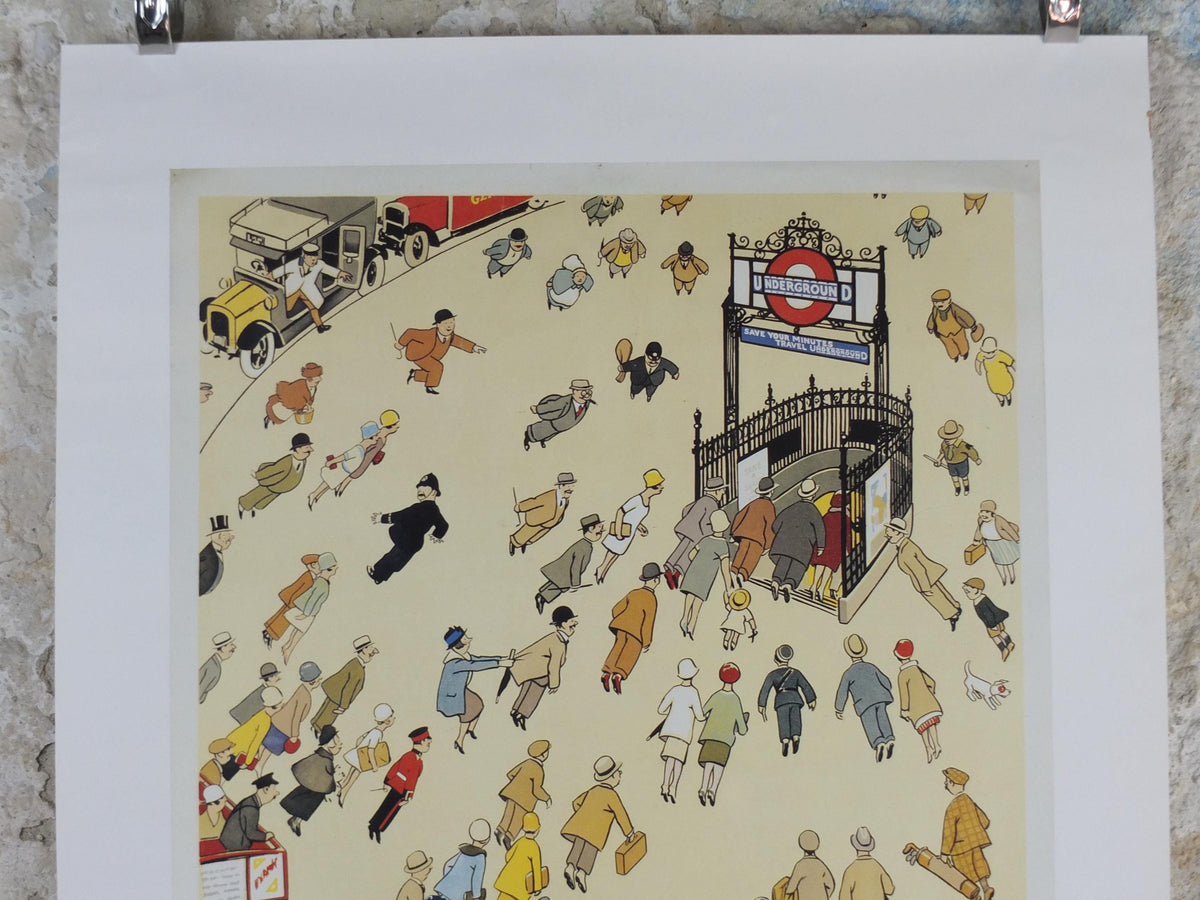 1983 London Underground Poster, The Lure of the Underground by Alfred Leete 1927, The Tube, travel history, wall art decor