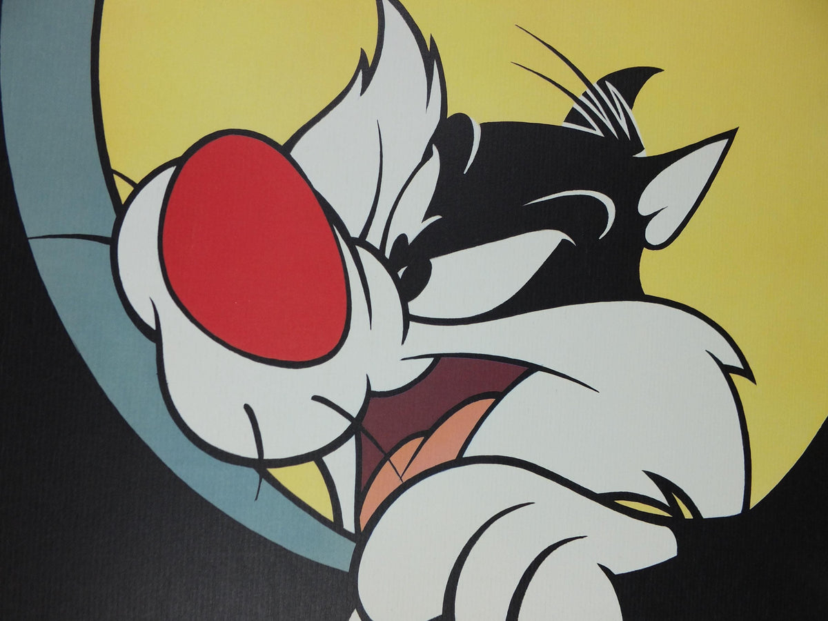 1995 Sylvester the Cat and Tweety Bird Poster, Looney Tunes and Merrie Melodies by Warner Bros, cartoon and comic wall art decor