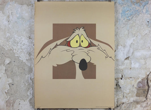 1994 Wile E. Coyote Poster, Roadrunner, Looney Tunes and Merrie Melodies by Warner Bros, cartoon and comic wall art decor