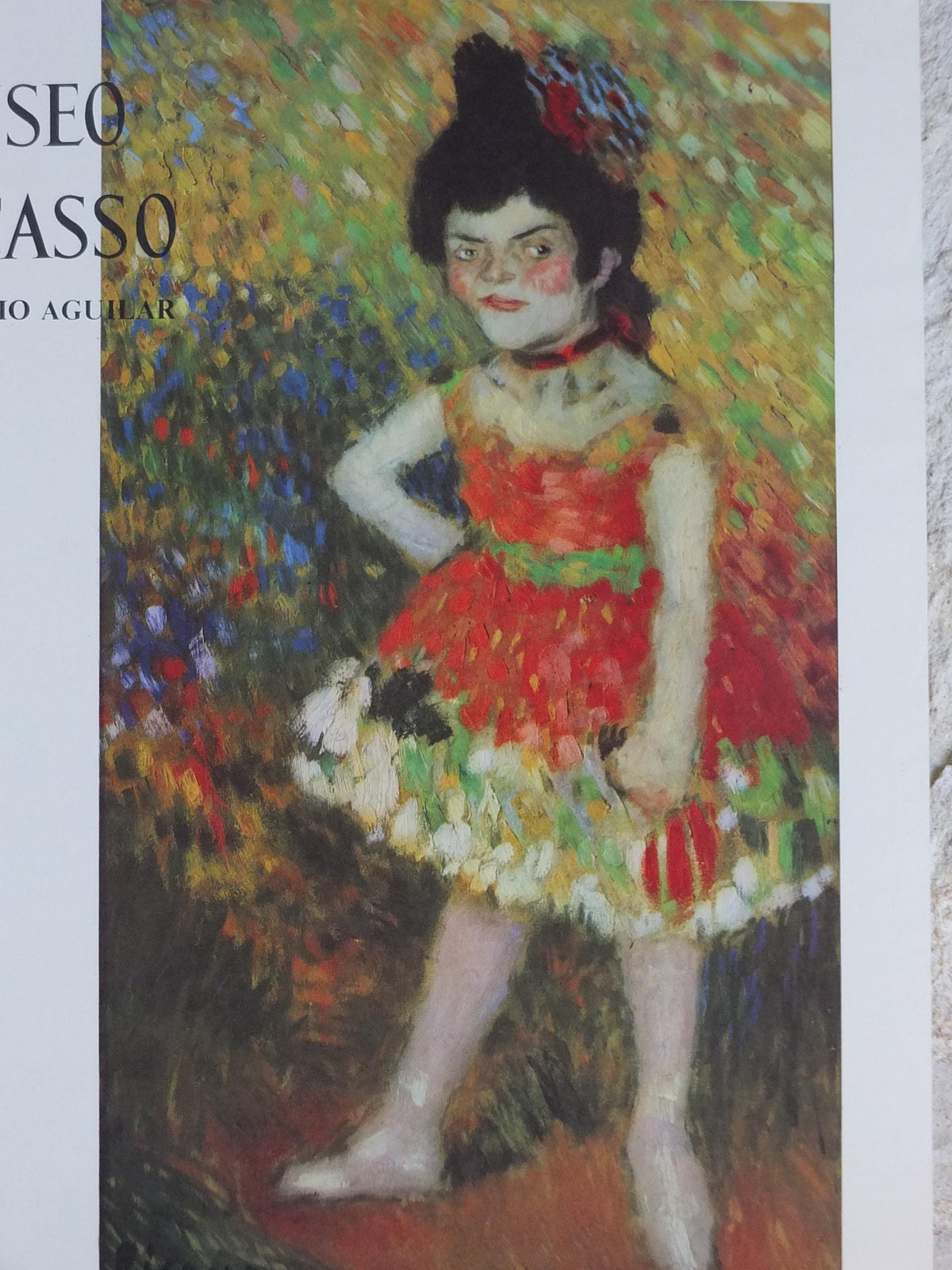 1966 Pablo Picasso Poster, The Dwarf Dancer, Danseuse Naine 1901, Blue period, Picasso Museum Barcelona, exhibition wall art decor