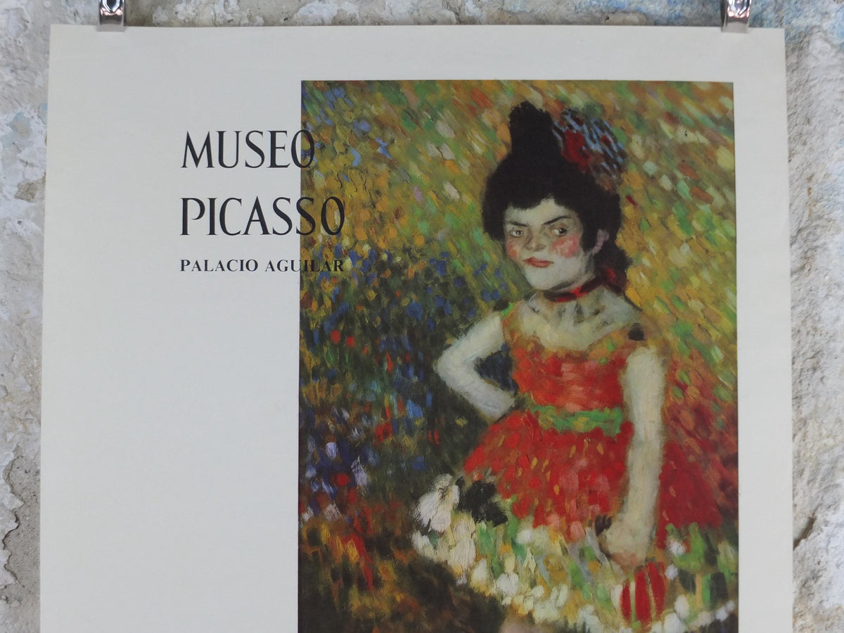 1966 Pablo Picasso Poster, The Dwarf Dancer, Danseuse Naine 1901, Blue period, Picasso Museum Barcelona, exhibition wall art decor