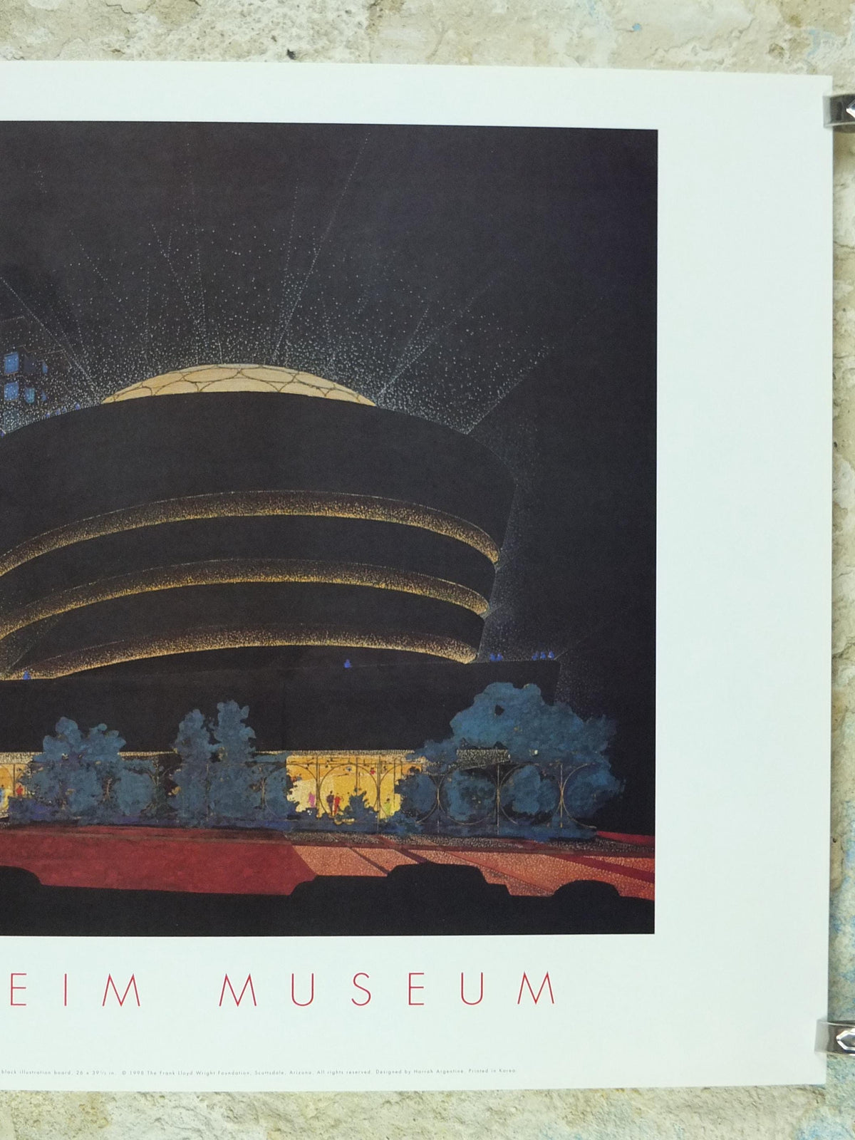 1998 Guggenheim Museum Poster, New York, Frank Lloyd Wright, Solomon R. Guggenheim, wall art decor