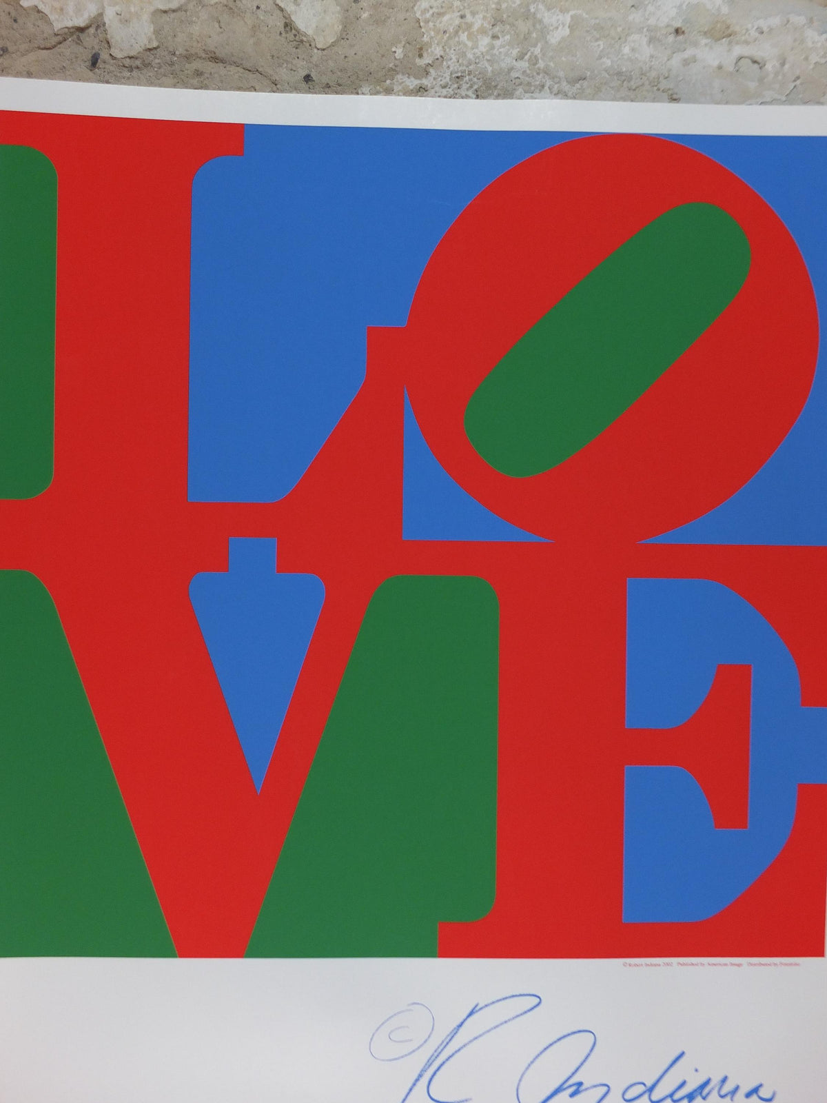 2002 Robert Indiana Poster, LOVE, Red - Blue - Green, Pop Art, Serigraph, Modernism, gallery wall art decor