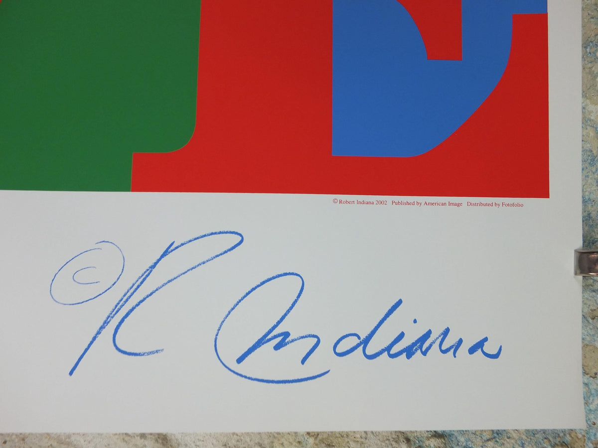 2002 Robert Indiana Poster, LOVE, Red - Blue - Green, Pop Art, Serigraph, Modernism, gallery wall art decor