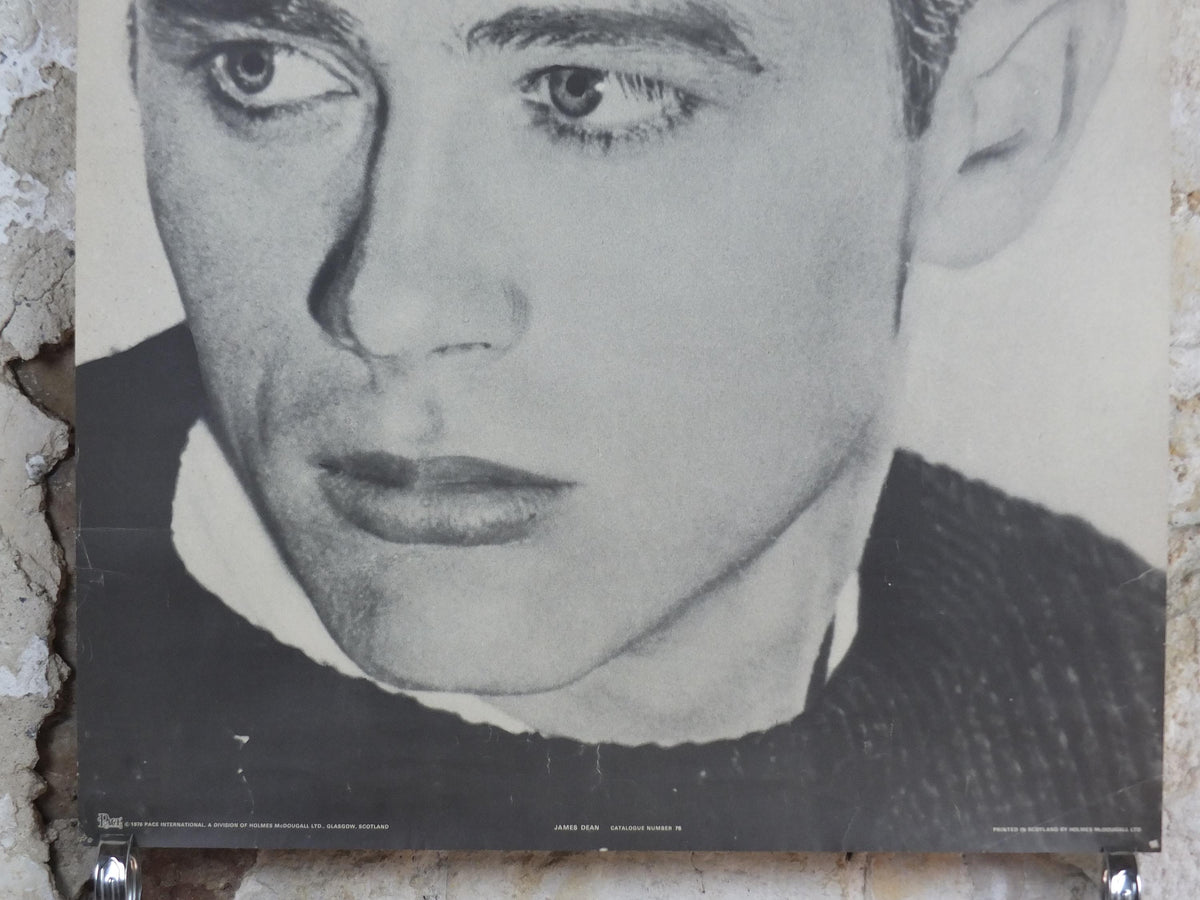 1976 James Dean Poster, Rebel without a Cause 1955, made in Scotland by Pace International, wall art decor