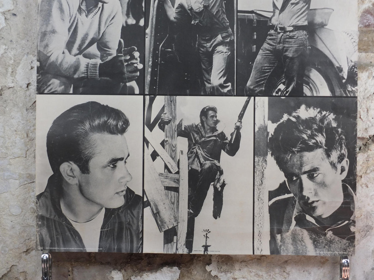 1979 James Dean Poster, Rebel without a Cause 1955 montage, made in Scotland by Pace Minerva, wall art decor