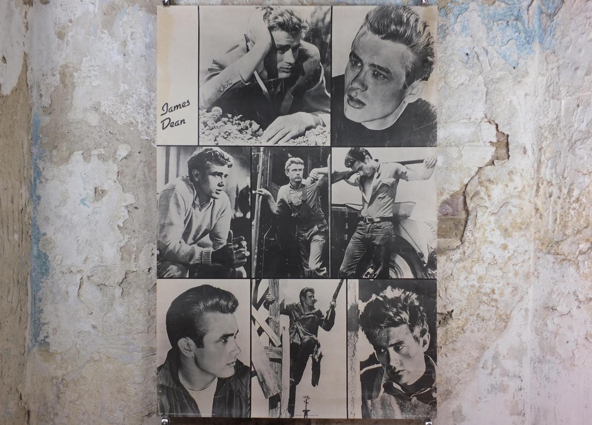 1979 James Dean Poster, Rebel without a Cause 1955 montage, made in Scotland by Pace Minerva, wall art decor