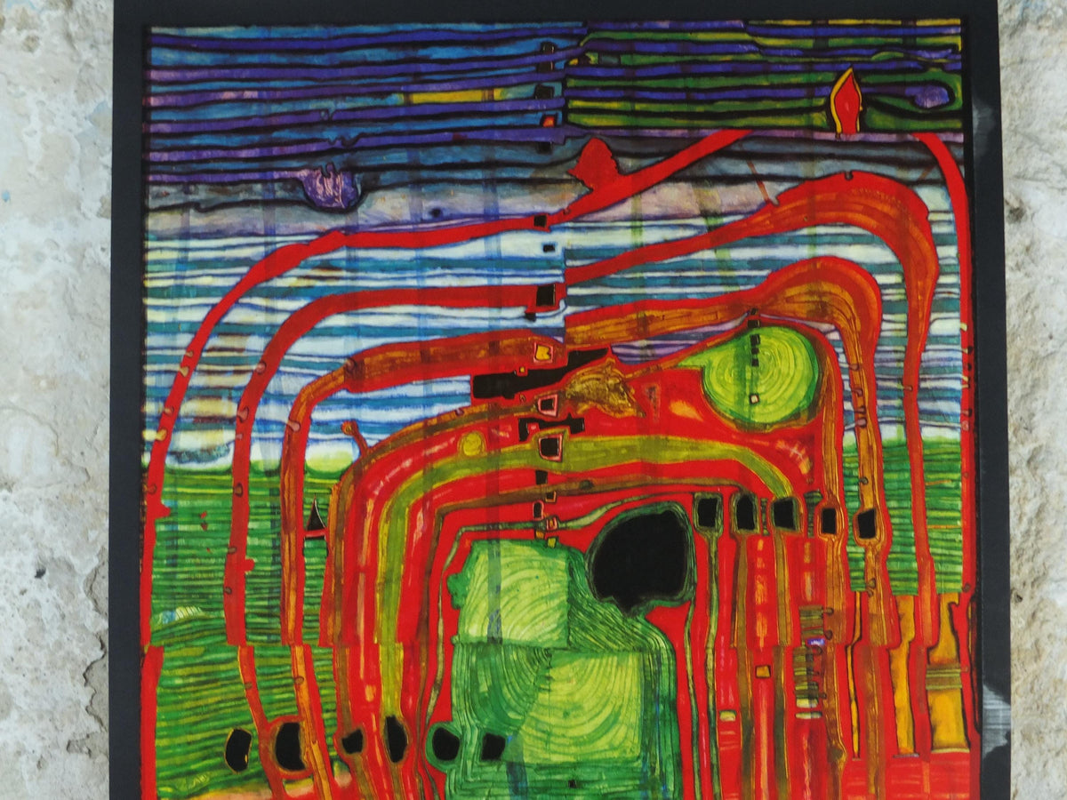 1984 Friedensreich Hundertwasser Poster, Hommage au Tachisme, 1983 VII World Congress of Psychiatry, Vienna, Austria, wall art decor