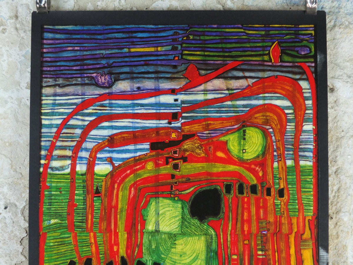 1984 Friedensreich Hundertwasser Poster, Hommage au Tachisme, 1983 VII World Congress of Psychiatry, Vienna, Austria, wall art decor