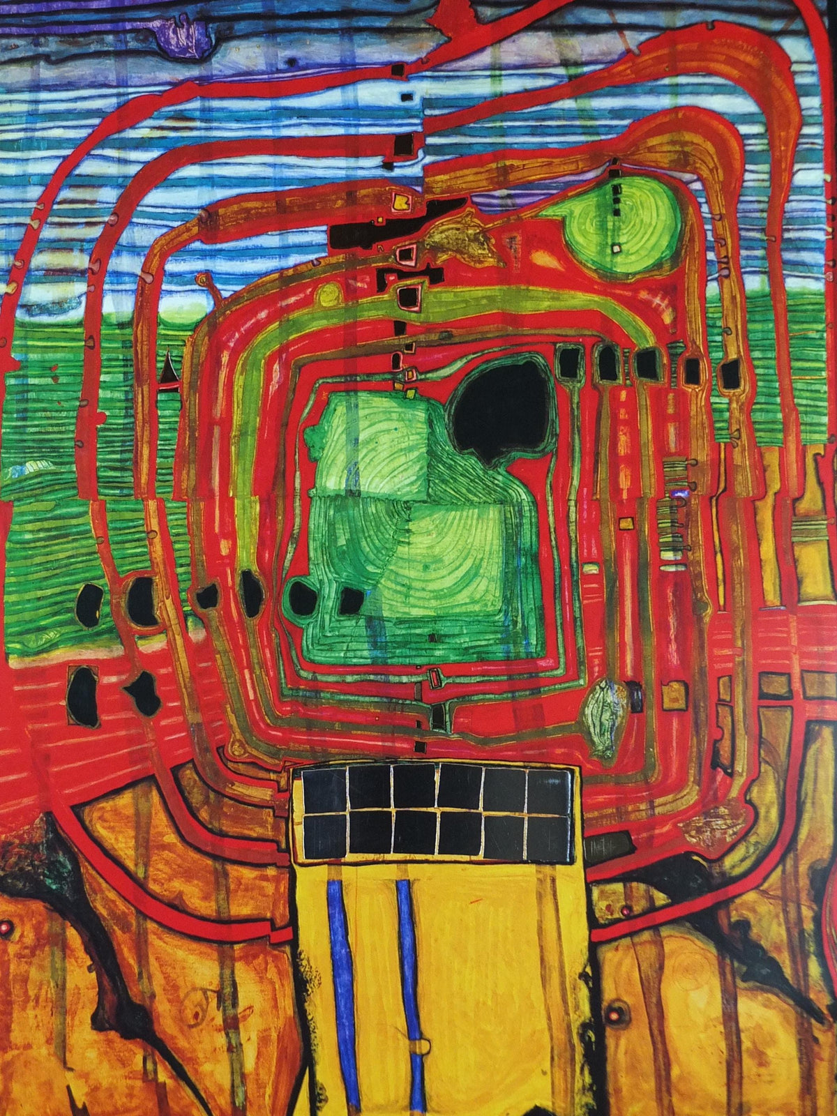 1984 Friedensreich Hundertwasser Poster, Hommage au Tachisme, 1983 VII World Congress of Psychiatry, Vienna, Austria, wall art decor